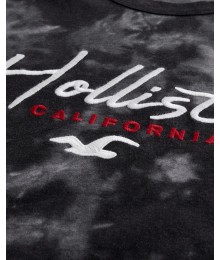 Hollister Black Tie-Dye Logo Graphic Tee